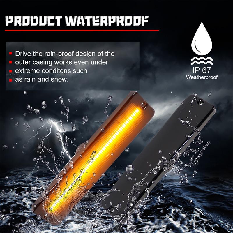 Car LED Front Bumper Side Marker Indicator Lights For Jeep Wrangler 1987-1995 Fender Flare Lamp Turn Signal Light Parking Light