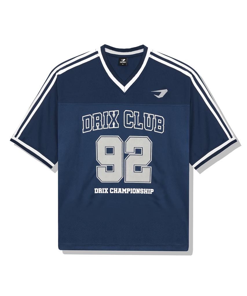 DRIX Rugby Track Oversized Mesh Jersey Half Sleeve_Navy