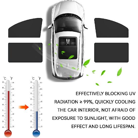 Driver Side Window Sun Shade 2PCS Car Magnetic Window Shades For Baby And Privacy, Car Windows Curta Covers Front Side Glass 99% UV Protection