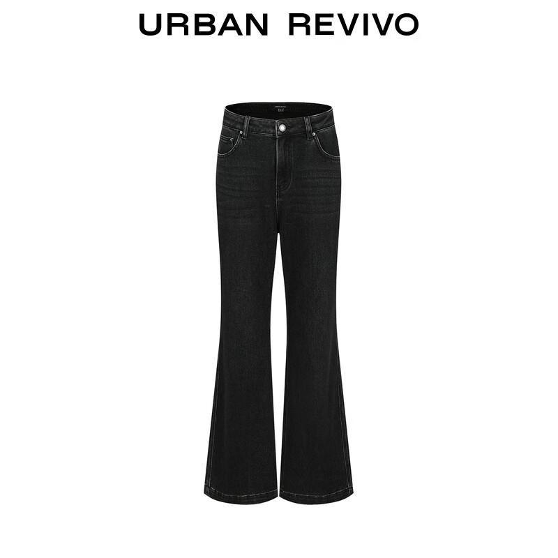 UR 2025 Winter Women's Retro Flared Washed Denim Jeans