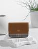 Daks Womens Accessories Brown Leather Color Block Check 2-Fold Card Wallet Dcho6E968W2
