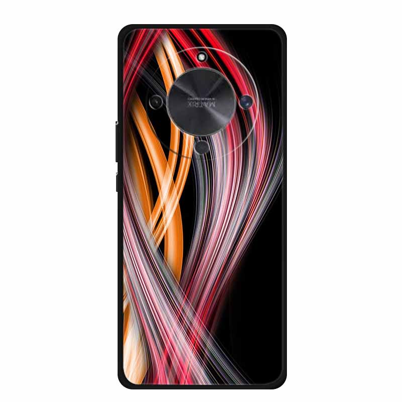Phone Case For Honor X70 5G 2025 Case X 70 Coque Flowers Black Silicone Soft Back Cover For Honor X70 Cases HonorX70 Funda 6.79"