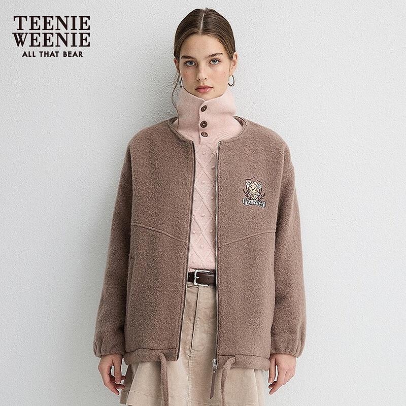 Teenie Weenie Women's Detachable Hood Wool Blend Coat