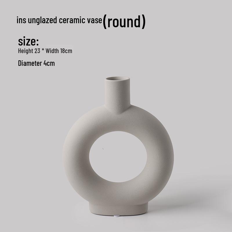 Minimalist Wabi-Sabi Ceramic Vase - Modern Abstract Art Design for Home Decor