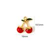 1Piece 304 Stainless Steel Flora Collection Charms 18K Gold Plated Red Enamel Cherry Strawberry Pendants For DIY Necklace Making