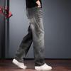Jie Leinuo Men's American Retro Washed Loose Straight Jeans