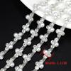 10Yards Rhinestone Chain Crystal Diamond Rhinestone Interval Pearl Chain Clothing Accessories DIY Wedding Party Decoration Gift