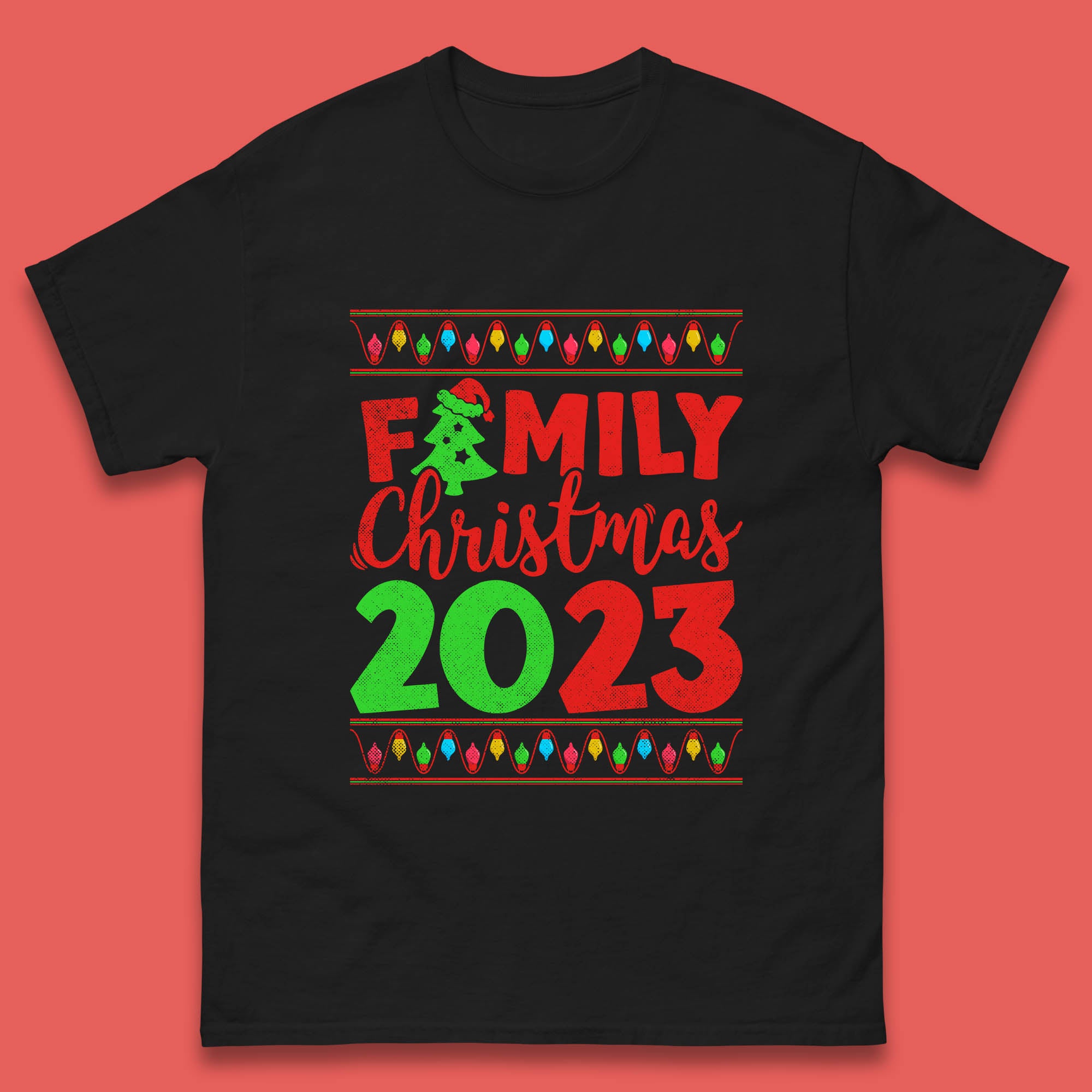 Family Christmas 2023 Merry Christmas Squad Xmas Matching Costume Mens Tee Top 2XL