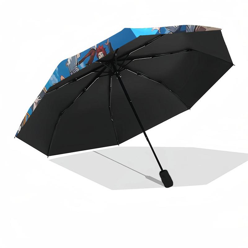 1pc My Hero Academia Automatic Folding Umbrella, Portable 3-Fold Design with 8-Bone Iron Frame, Outdoor for Fans, Travelers, Daily Use, Gift Idea.T065