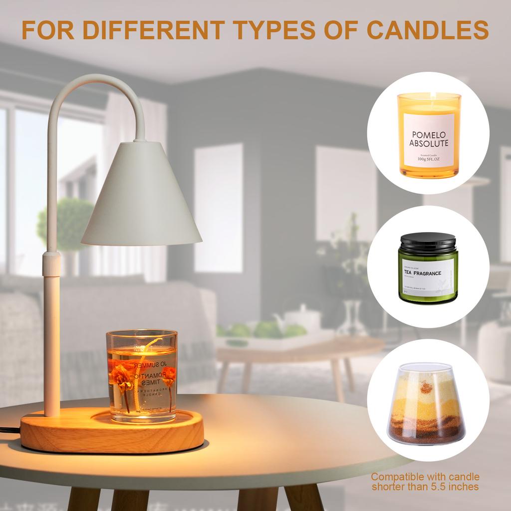 Dimmable Candle Warmer Lamp Scented Candles Wax Melt Lantern Bedroom Table Lamp with 2/4/8H Timer