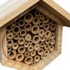 Handmade Wooden Hexagonal Ma-son Bee House With Tubes Natural Wooden Bee Hive Attracting Pollinating Bees For Yards Porches Lawn