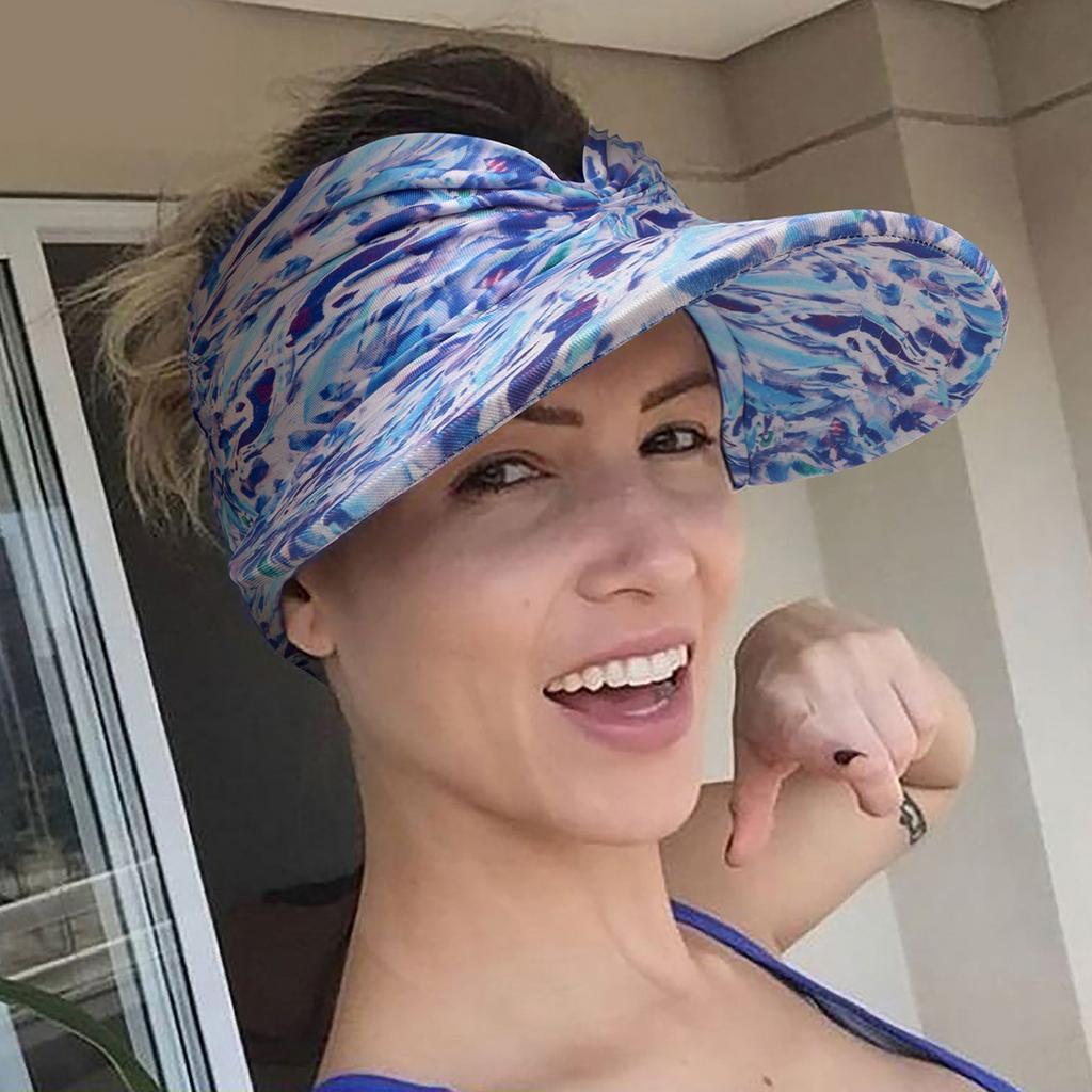 Stylish Leopard Print Hat Women Ponytail Hat Quick Drying Adjustable Hat for Outdoor Beach Sports