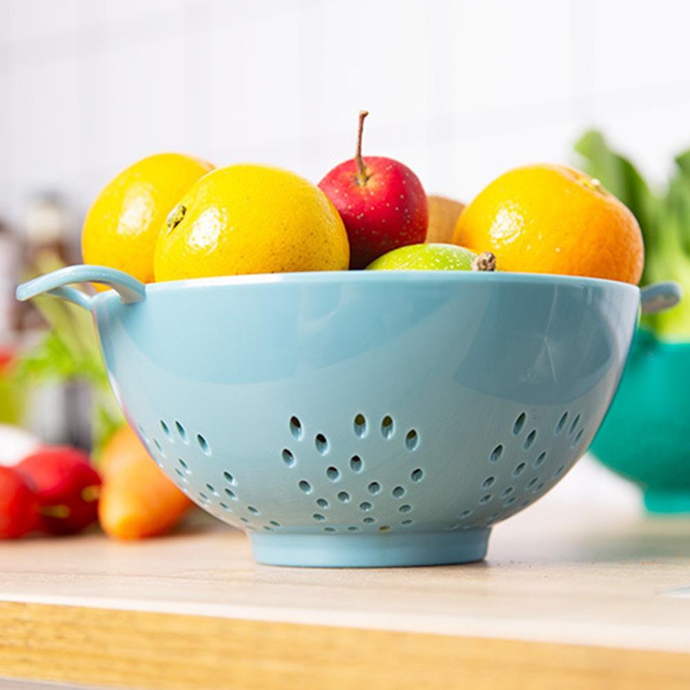 Heavy Duty Food Colander Plastic Fruit Draining Basket Durable Vegetable Strainer Kitchen