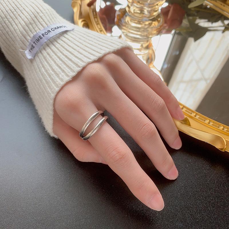 925 Silver Geometry Simple Engagement Rings For Women Couple Elegant Luxury Jewelry Ladies Accessories Jewellery