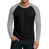Men's Round Neck Plunger Long Sleeve T-Shirt Top
