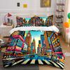 "Vibrant City Dreamscape." Bedding Sets Duvet Covers Pillowcases(1* Duvet Cover 2* Pillowcases Without Duvet Insert)
