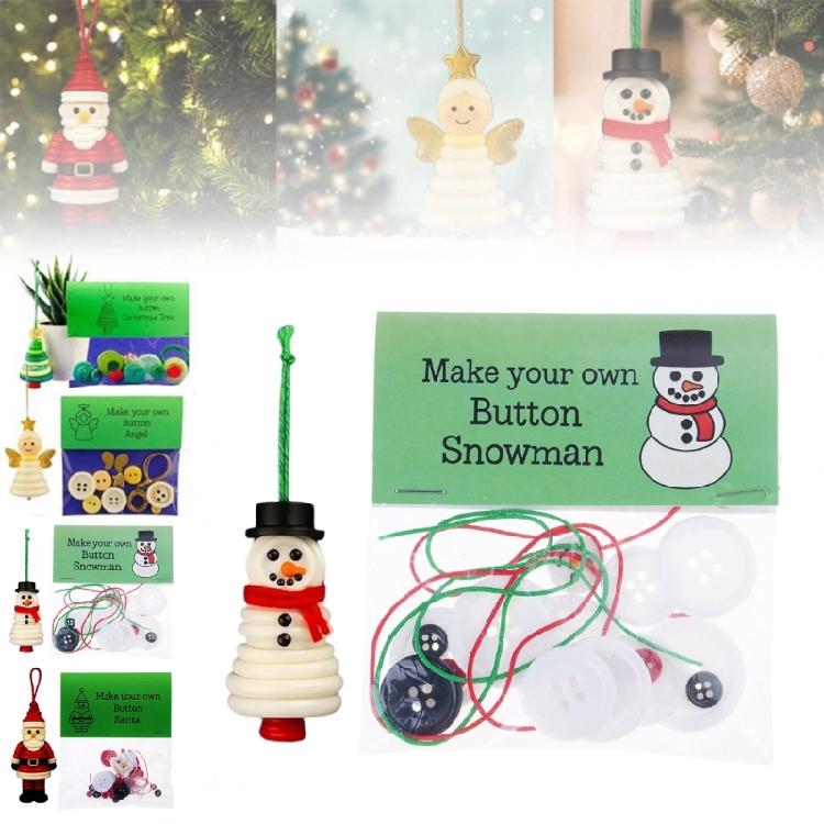 Complete Holiday Craft Package Christmas Button Ornament Making For Kids Adults Family Fun All Supplies Included