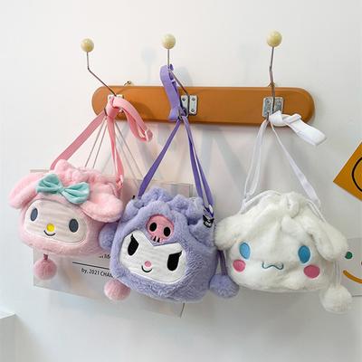 New Cartoon Rabbit Large-capacity Bucket Messenger Bag, Cute Girl Drawstring Plush Bag