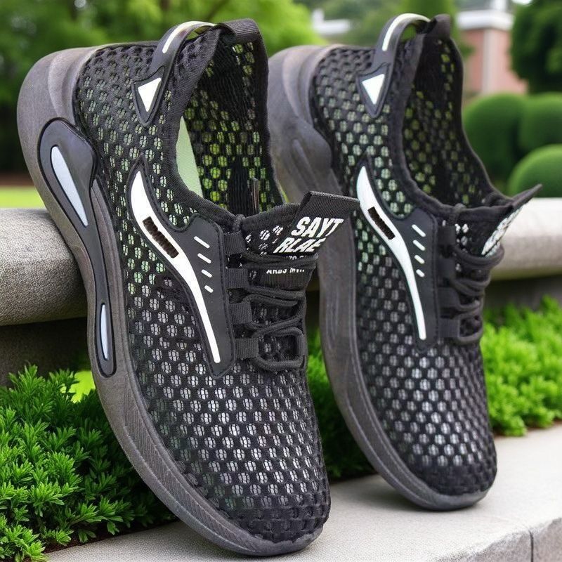 

Mesh men s shoes summer new thin hollow breathable mesh shoes men s sports and leisure shoes lazy shoes 44