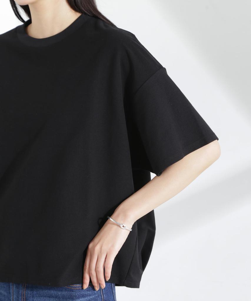 Nano Universe MC Coveross Cool Plating Jersey F (R) Twill-Style T-Shirt, Women's, 010, Black, 669-5124318