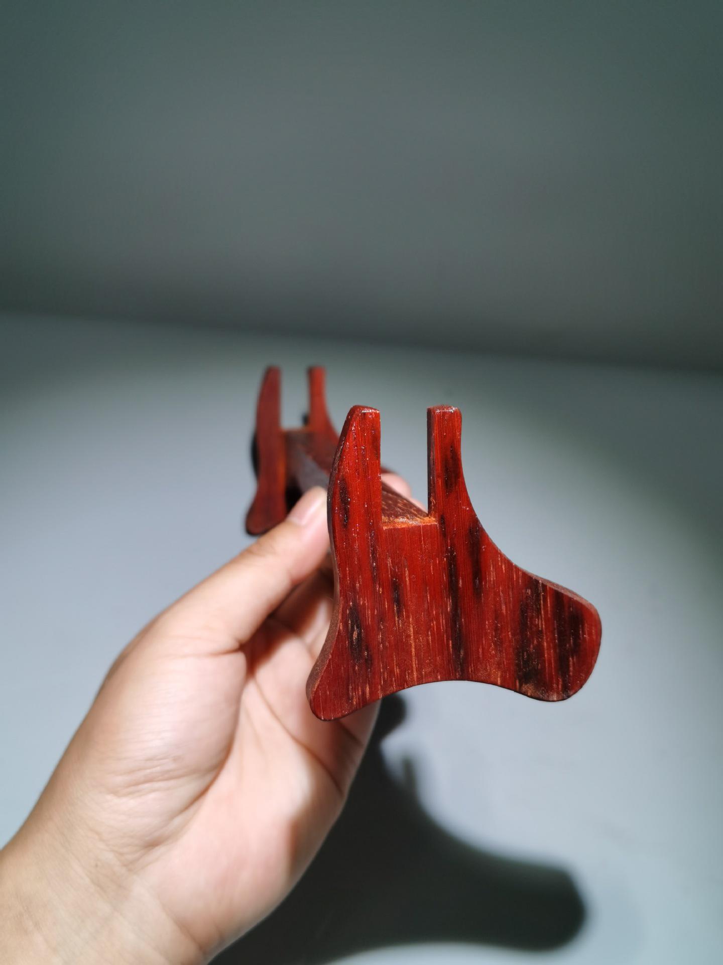 Wang Lei Rosewood & Bamboo Carved Handheld Ornament