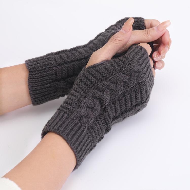 21cmx7.5cm Short Figure 8 Twist Half Fingerless Gloves For Women and Men