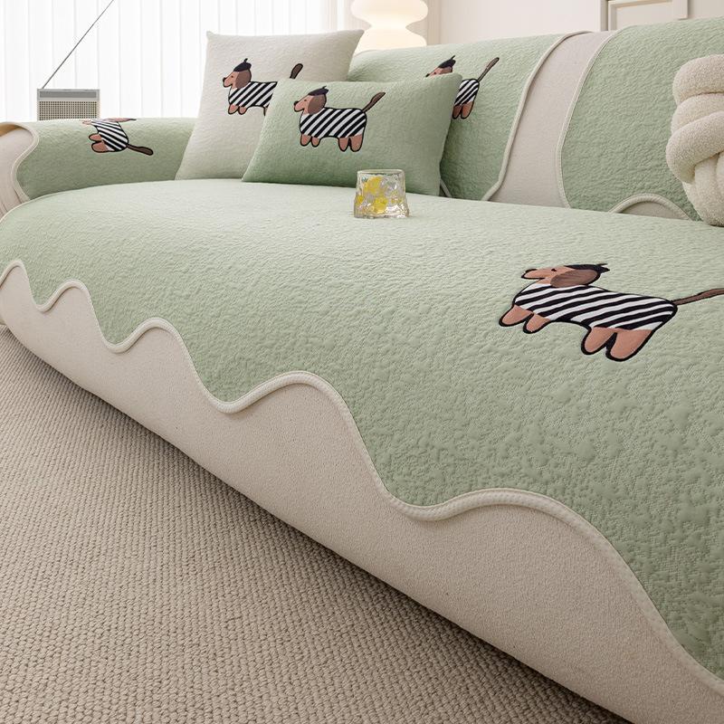 Summer New Cool Sofa Cushion Cartoon Cute Straight Leather Sofa Cover Summer Special-Shaped Sofa Seat Cushion