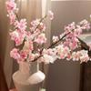 Pink Artificial Sakura Flower Silk Decorative Artificial Faux Plants Peach Long Branches Fake Cherry Blossoms Wedding Decoration