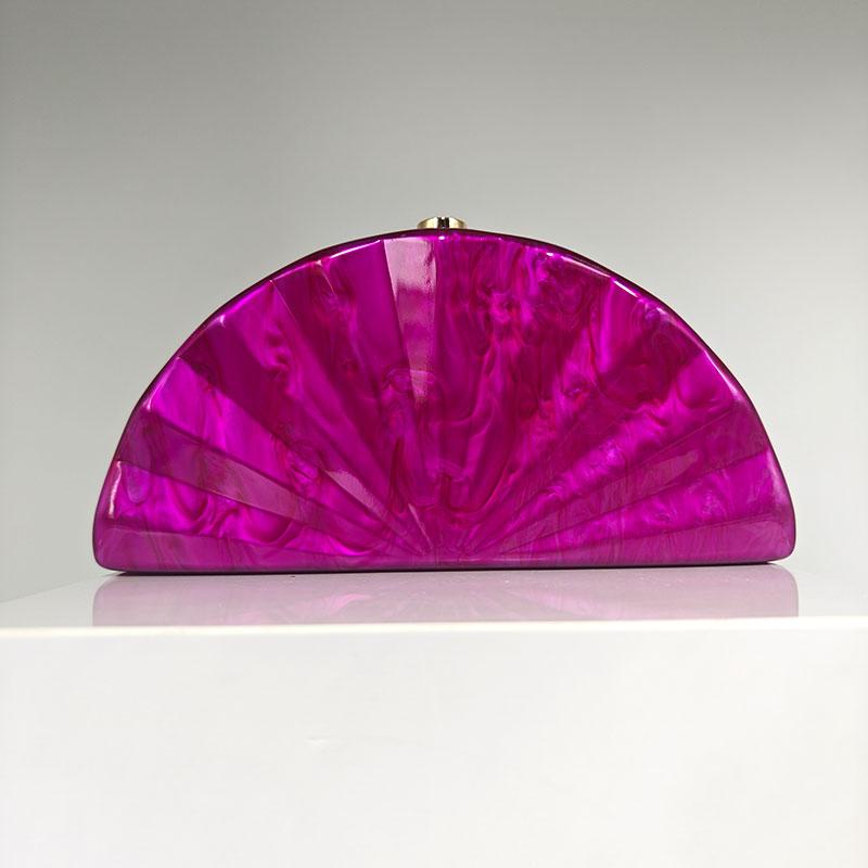 Sector Semicircle Wedding Crossbody Bag Fashion Acrylic Shoulder Bags Evening Party Clutch Luxury High Quality Branded Copy Bags