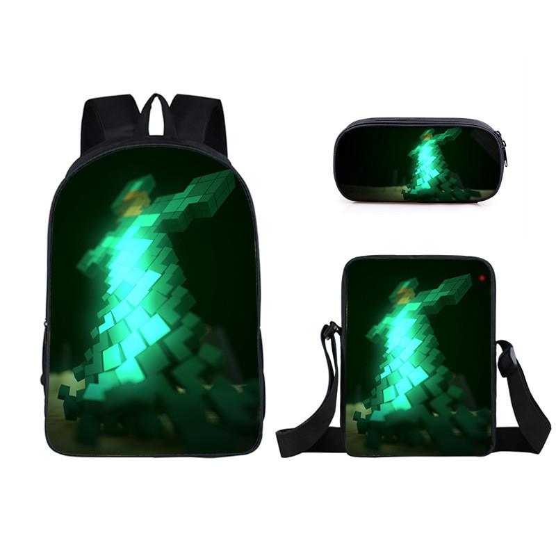 Minecraft Cartoon Game Character Printed Children Large Capacity Backpack