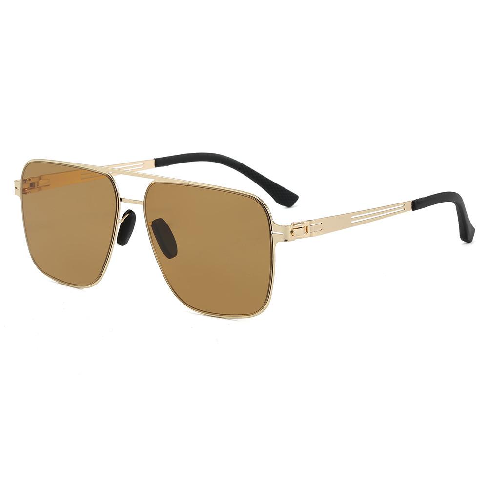 Steel leather no screw fashion unisex sunglasses UV protection casual style, sunscreen sunglasses
