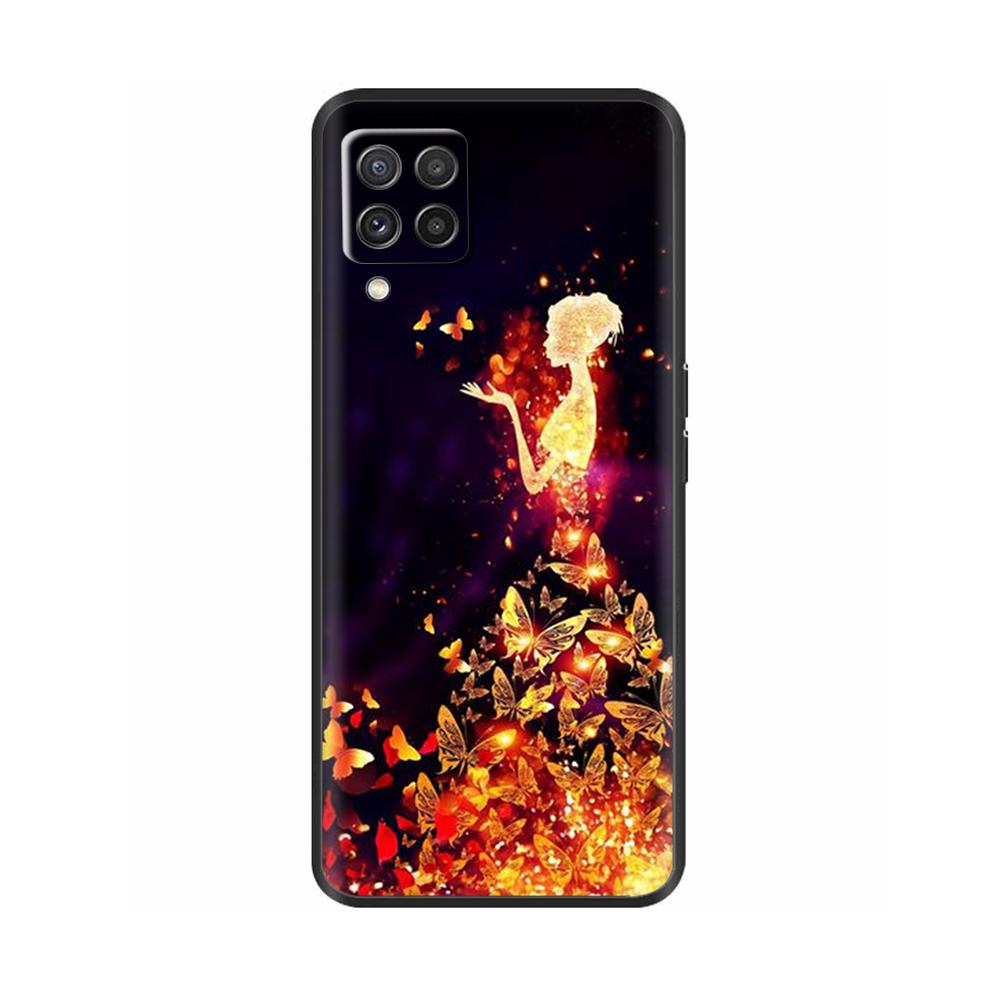For Samsung Galaxy M22 M32 4G Case Phone Back Cover For Samsung M32 4G M22 F22 Case Soft Black Silicone Bumper Shell 6.4 Inch