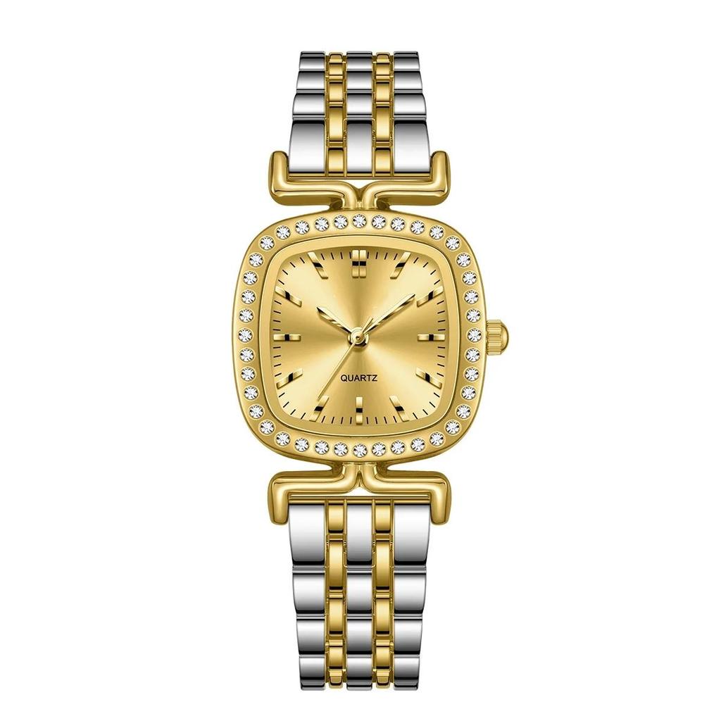 Quartz Movement Watch for Women Lady Dress Casual Wristwatch Alloy Strap Brecelet Watches