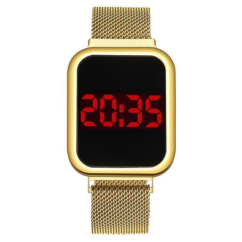 Ladies Square Head Multi-function Electronic Watch Quartz Watch Student Outdoor Sports Touch Screen Red Light Electronic Watch