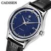 CADISEN NOVO Marca Superior Masculino Mecânico Automático Relógios Pulseira de Couro Safira 39mm Data MIYOTA 8215 Relógios Impermeável Masculino Relógio