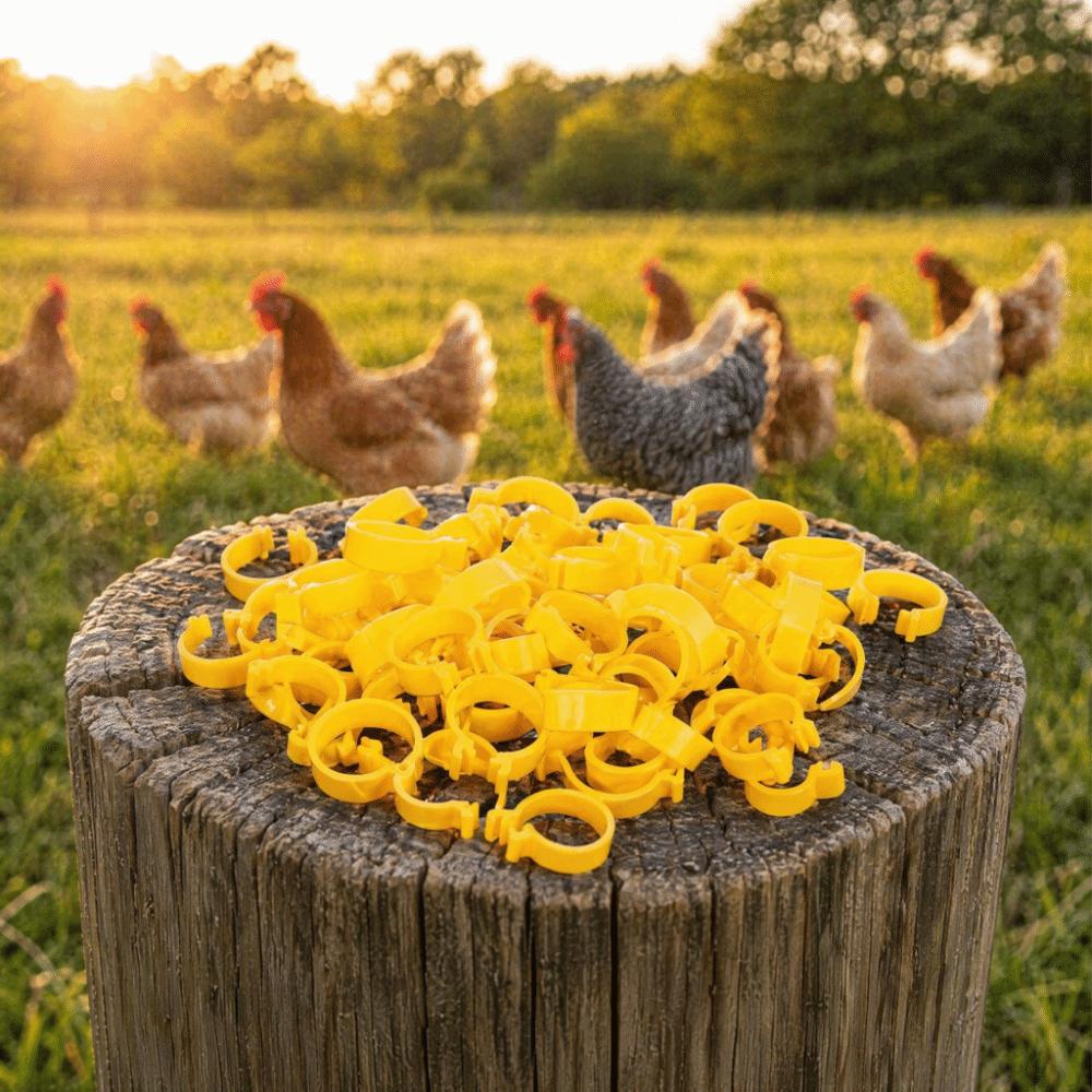 100Pcs Plastic Duck Leg Bands Reusable Chickens Leg Rings  Tracking Different Breeds