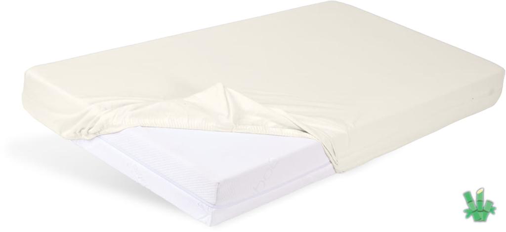 Prześcieradło jersey bambusowe 70x140x10 bamboo z gumą kremowe
