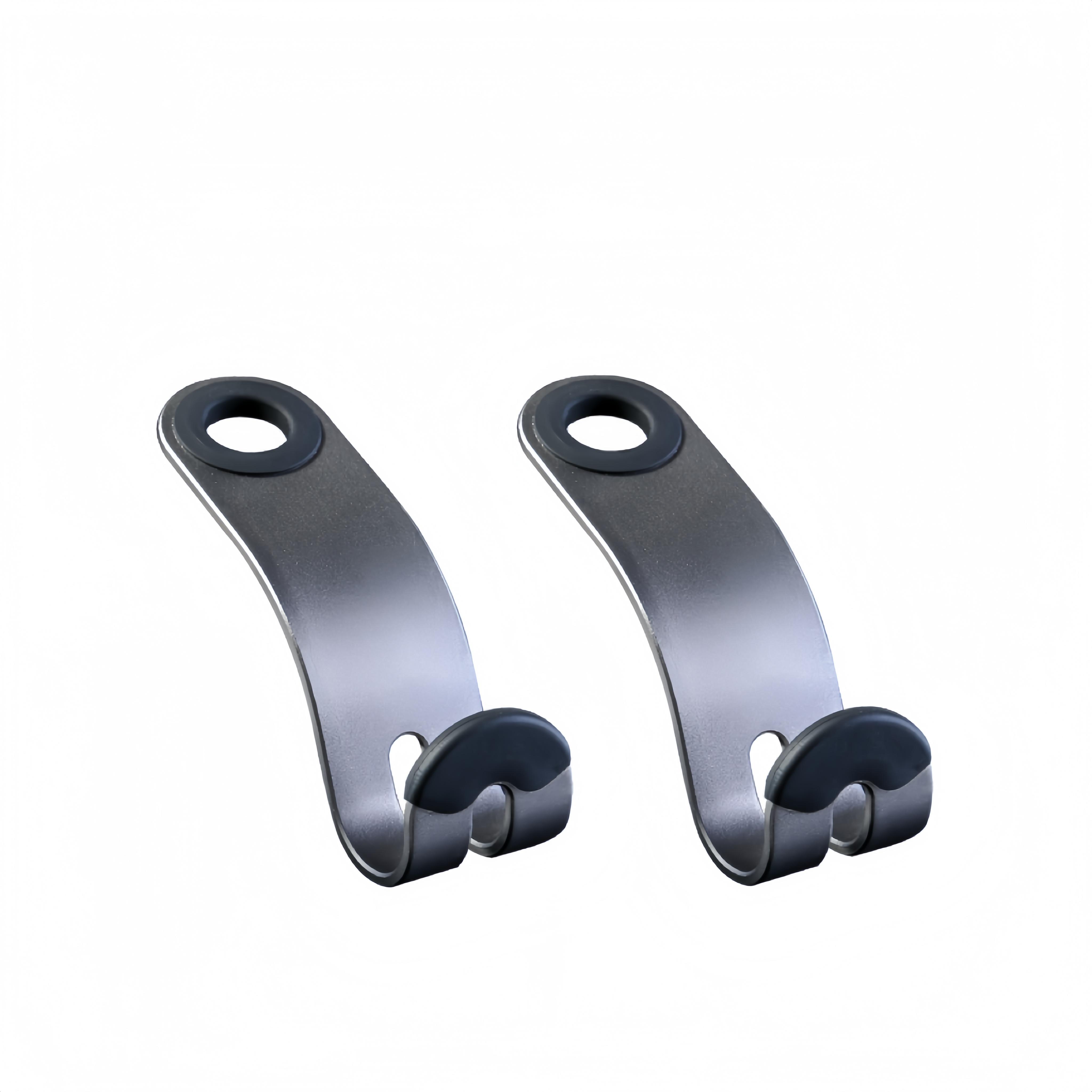 Multifunction Car Rear Seat Hooks 2PCS Aluminum Alloy Silicone Headrest Hook for Convenient Handbag Storage 10x3cm чёрный