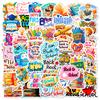 50 School Season Text Decorative Stickers English Love Learning Graffiti Stickers Diy Luggage Notebook