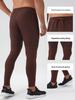 Men's Quick Dry Nylon Yoga Fitness Pants with Zipper Pockets, Bare Feel Tight Fit Sports Trousers 31343