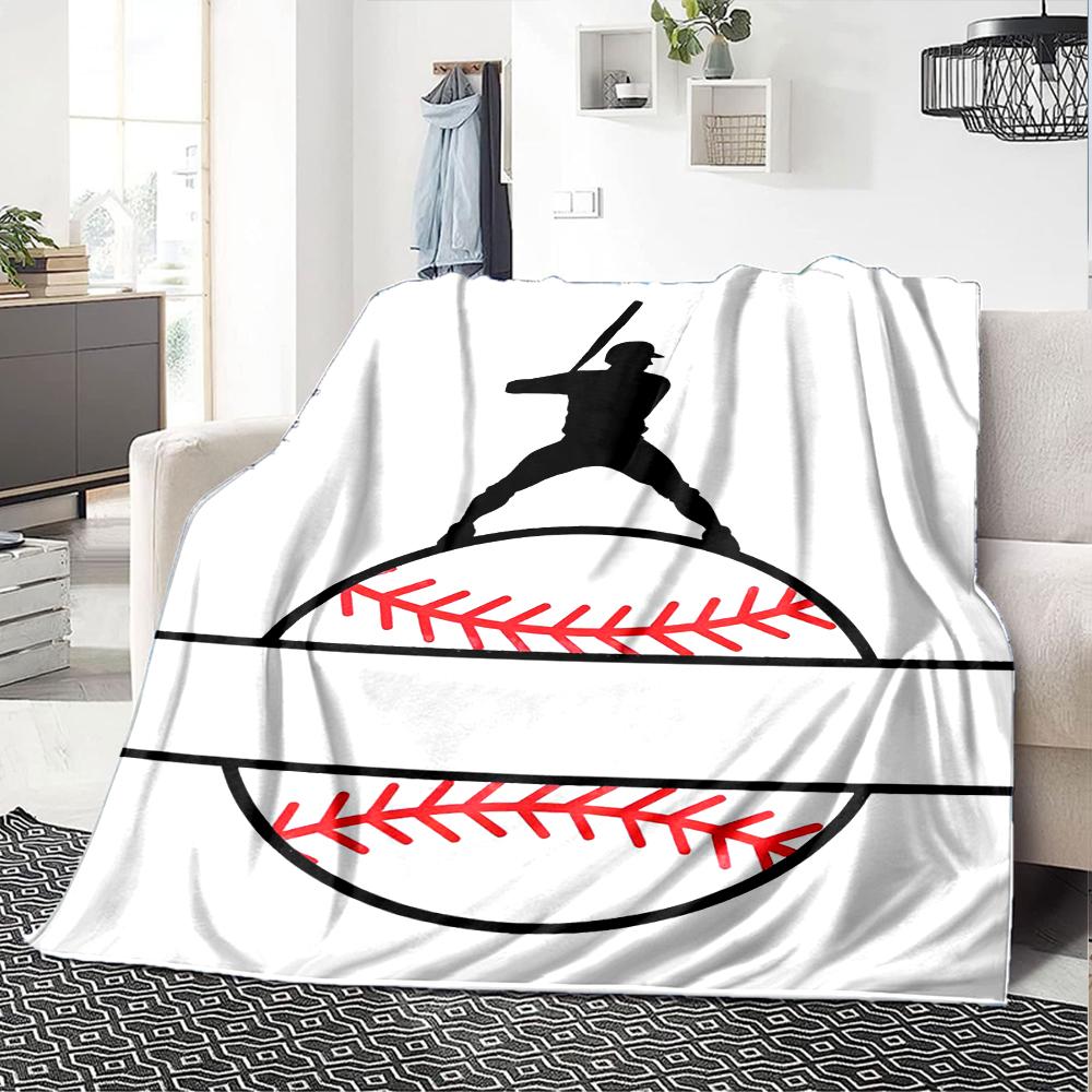 Baseball Theme Printed Blanket - Perfect for Couch, Bed, Travel & Outdoor Use | Machine Washable, Cozy & Durable.