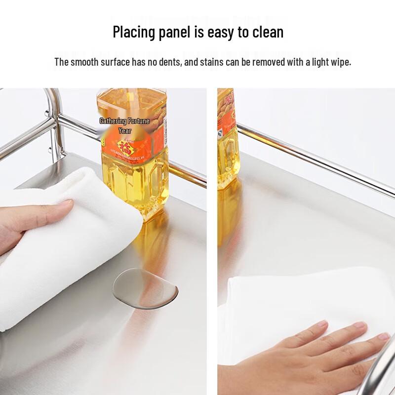 Stainless Steel Double-Layer Kitchen Storage Rack