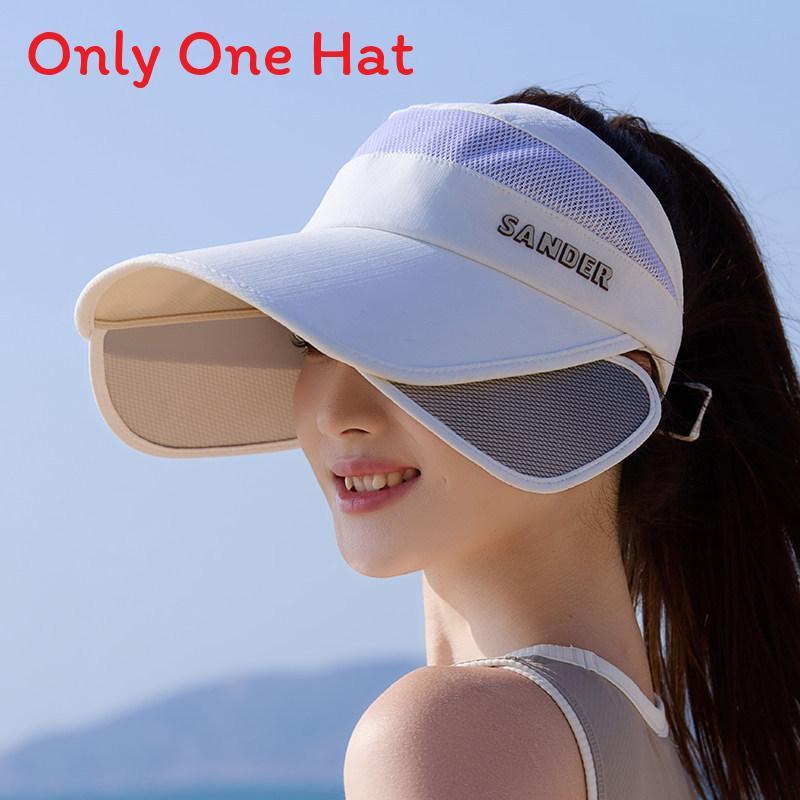 Summer Sun Protection Hat For Women With Large Brim Foldable Uv Shield Polyester Outdoor Sun Hat