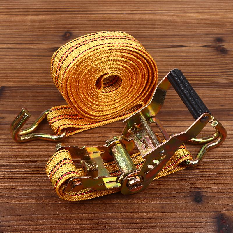Heavy Duty Ratchet Tie Down Straps 2/3/4/6 Meter Long Double Hook Lashing Belt For Truck Cargo Securing Transport Binding