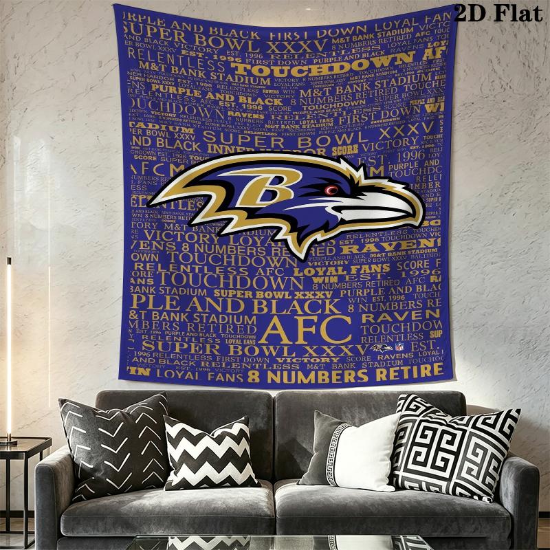 Baltimore Ravens Wall Tapestry Aesthetic Wall Hanging Printed Fabric Blanket Decorative Tapestries for Bedroom Living Room Home Decor