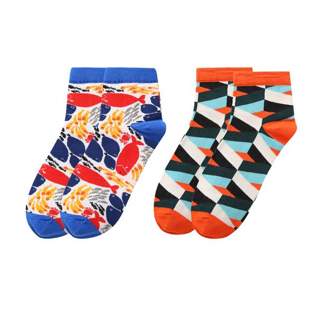 

FINETOO жінки Смішний короткий носок барвистий друк тварин Шкарпетки Дами Щасливий мультяшний човен Шкарпетки дівчата Зручний дизайнер Носок новий One Size