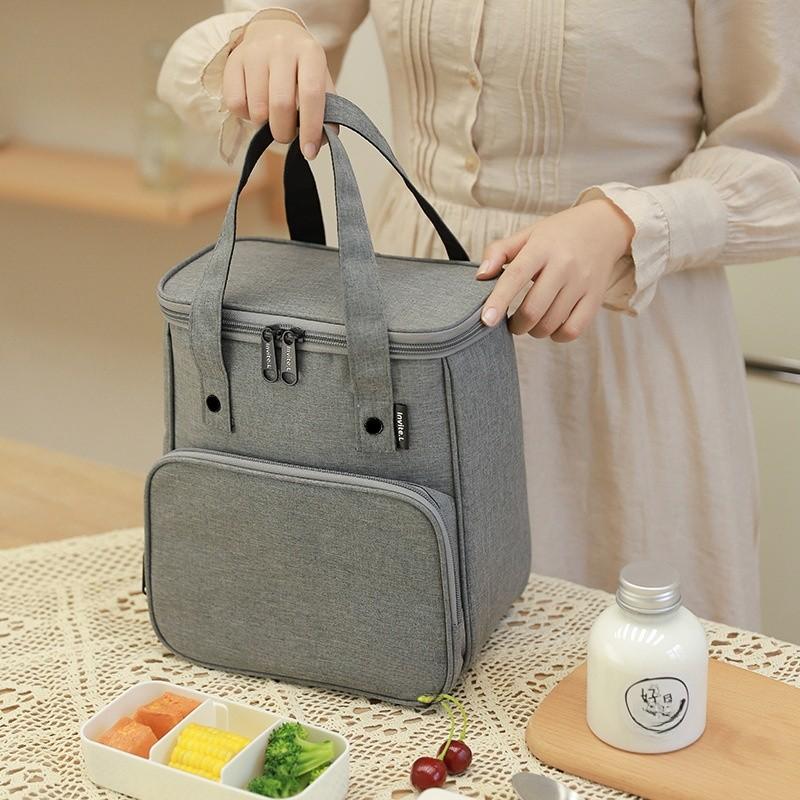 Insulated Lunch Bag For Students And Office With Thick Aluminum Foil And Tote Handle