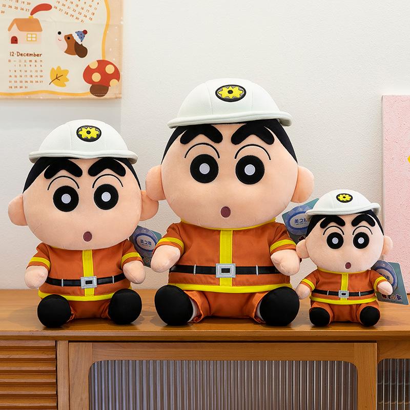 Crayon Xiaoxin School Uniform Pilot Plush Toy Boys and Children Birthday Gift Creative Gift Throw Pillow