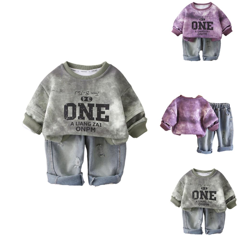 Set casual a maniche lunghe per bambini, comodi outfit da indossare tutti i giorni