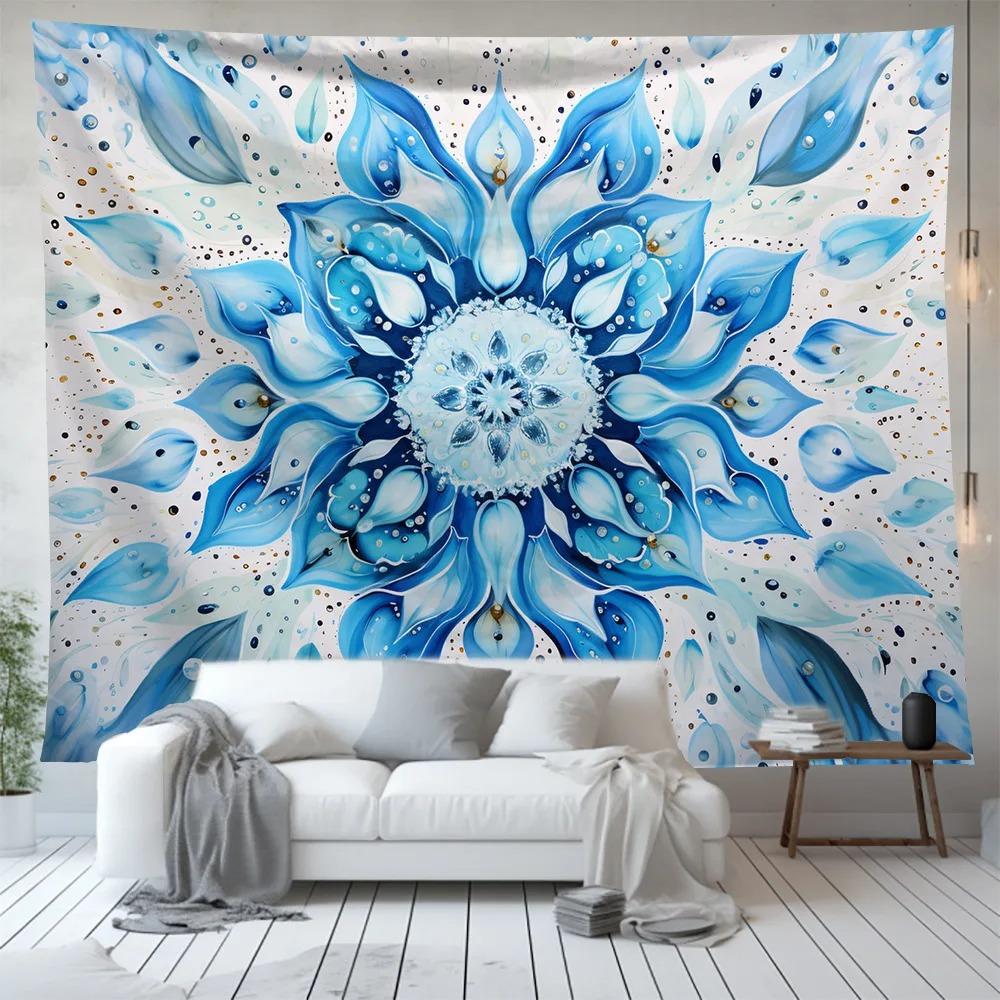 Blue Magic Circle Pattern Decoration Bedroom Living Room Tapestry Home Wall Decoration Tapestry